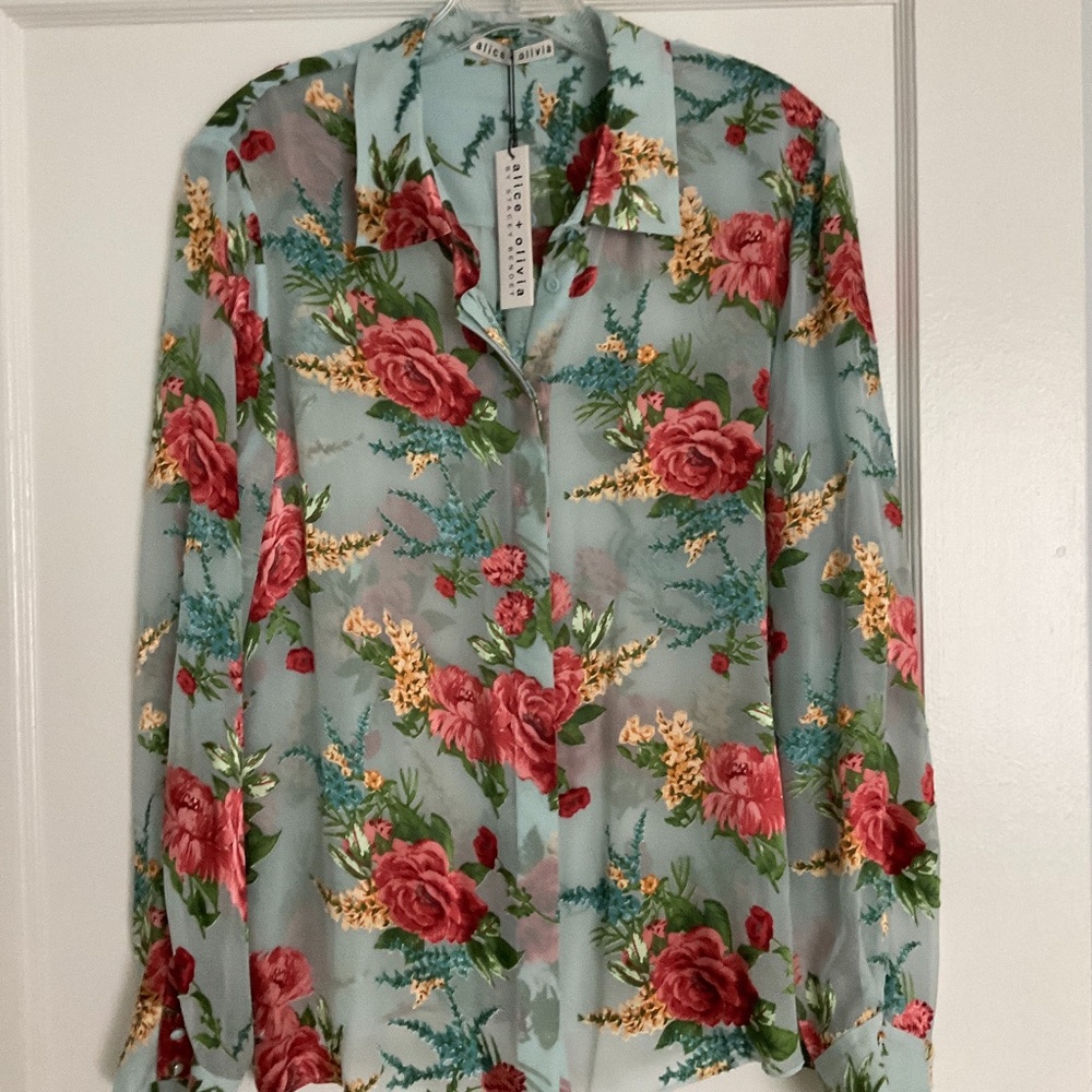 Alice and Olivia floral blouse